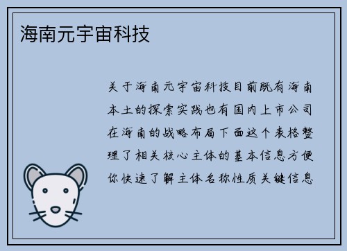 海南元宇宙科技